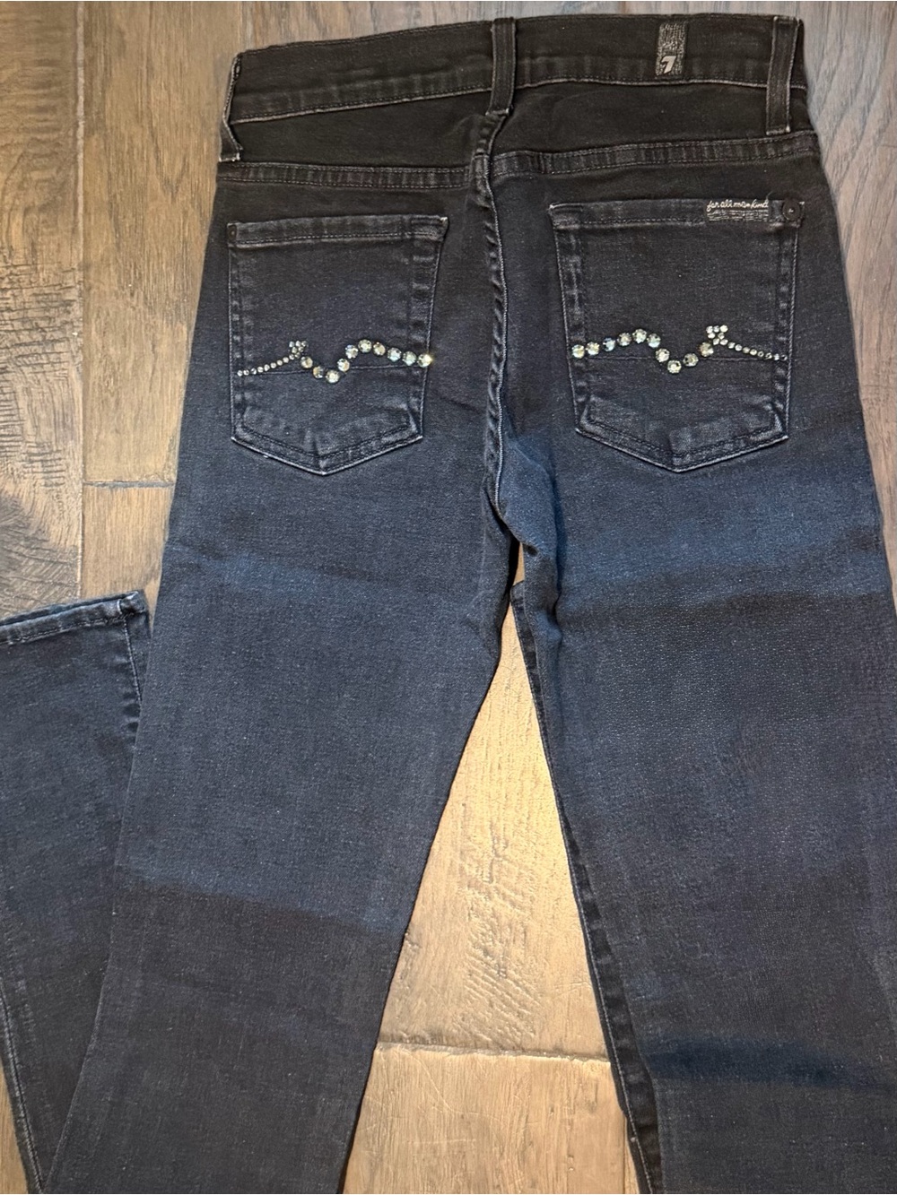 7 For All Mankind Jeweled Pocket Black Women’s Jeans